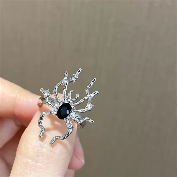 Black CZ Spider Statement Ring Earrings for Women Girls 925 Sterling Silver Post Animal Stud Earring Unisex Halloween Christmas Cosplay Party Animal JewelryBlack CZ Spider Statement Ring Earrings for Women Girls 925 Sterling Silver Post Animal Stud Earring Unisex Halloween Christmas Cosplay Party Animal Jewelry