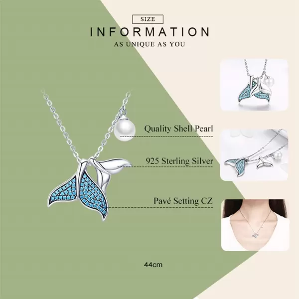Blue Crystal Mermaid Tail Pearl Pendant Necklace for Women Teen Girls Sterling Silver Cute CZ Dainty Y Chain Delicate Jewelry BoxBlue Crystal Mermaid Tail Pearl Pendant Necklace for Women Teen Girls Sterling Silver Cute CZ Dainty Y Chain Delicate Jewelry Box