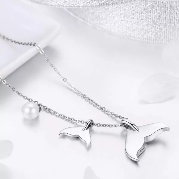 Blue Crystal Mermaid Tail Pearl Pendant Necklace for Women Teen Girls Sterling Silver Cute CZ Dainty Y Chain Delicate Jewelry BoxBlue Crystal Mermaid Tail Pearl Pendant Necklace for Women Teen Girls Sterling Silver Cute CZ Dainty Y Chain Delicate Jewelry Box