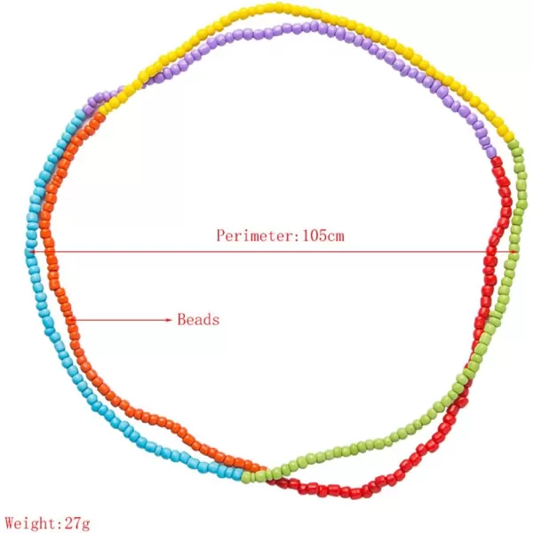 Boho Bead Belly Waist Chain Layered Choker Necklaces Bracelets for Women Girls Bohemian Colorful Beaded Stretch Anklet Handmade African Summer Bikini Beach Pool Vacation Y2K Body JewelryBoho Bead Belly Waist Chain Layered Choker Necklaces Bracelets for Women Girls Bohemian Colorful Beaded Stretch Anklet Handmade African Summer Bikini Beach Pool Vacation Y2K Body Jewelry