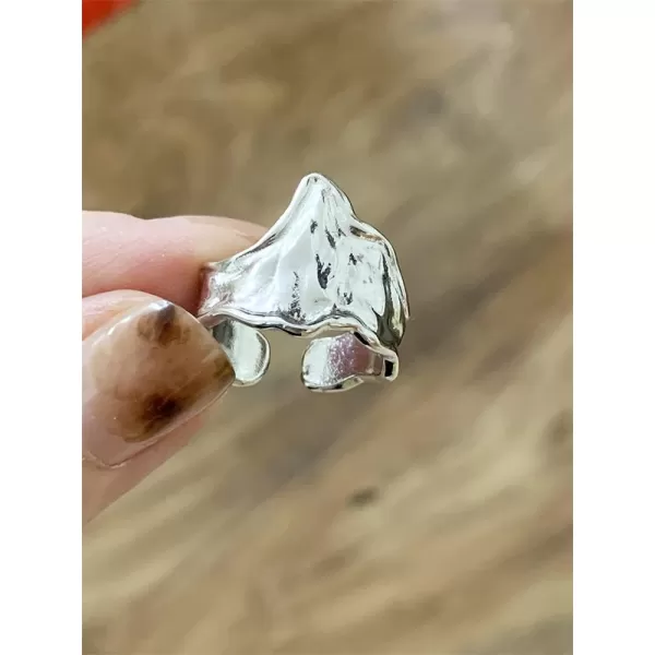 Boho Lava Statement Open Band Ring for Women Girls Silver Plated Vintage Hammered Geometric Irregular Thick Chunky Tail Finger Rings Simple Retro Y2K JewelryBoho Lava Statement Open Band Ring for Women Girls Silver Plated Vintage Hammered Geometric Irregular Thick Chunky Tail Finger Rings Simple Retro Y2K Jewelry