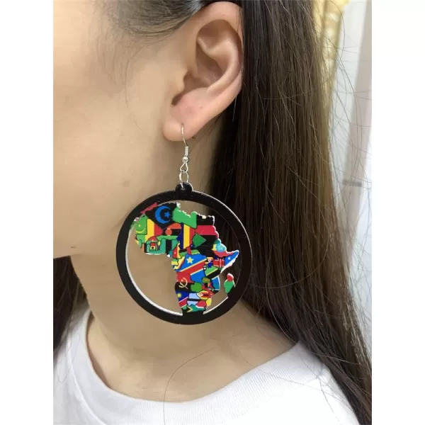 Boho Map Wooden Statement Drop Dangle Earrings for Women Girls Lightweight Charms Dangling Hook Stud Retro Ethnic Bohemian JewelryBoho Map Wooden Statement Drop Dangle Earrings for Women Girls Lightweight Charms Dangling Hook Stud Retro Ethnic Bohemian Jewelry
