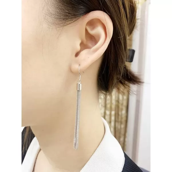 Boho Tassel Chain Dangle Earrings for Women Girls Hypoallergenic Silver Snake Chains Drop Dangling Hook Stud Fashion Birthday Wedding Party JewelryBoho Tassel Chain Dangle Earrings for Women Girls Hypoallergenic Silver Snake Chains Drop Dangling Hook Stud Fashion Birthday Wedding Party Jewelry