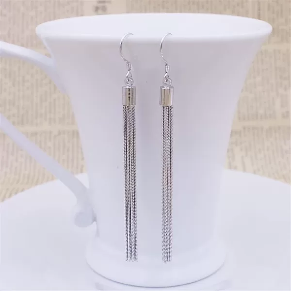 Boho Tassel Chain Dangle Earrings for Women Girls Hypoallergenic Silver Snake Chains Drop Dangling Hook Stud Fashion Birthday Wedding Party JewelryBoho Tassel Chain Dangle Earrings for Women Girls Hypoallergenic Silver Snake Chains Drop Dangling Hook Stud Fashion Birthday Wedding Party Jewelry