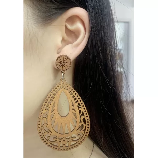 Boho Wooden Drop Dangle Earrings for Women Girls Large Big African Ethnic Wood Statement Dangling Hook Earring Lightweight Engraving Handmade Vintage Jewelry TeardropBoho Wooden Drop Dangle Earrings for Women Girls Large Big African Ethnic Wood Statement Dangling Hook Earring Lightweight Engraving Handmade Vintage Jewelry Teardrop