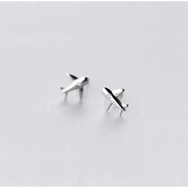 CZ Airplane Earrings for Women Teen Girls S925 Sterling Silver 18K White Gold Plated Cubic Zirconia Inlay Tiny Plane Stud Tragus Post Pin Pierced Ear Hypoallergenic Airline Jewelry Gifts SouvenirCZ Airplane Earrings for Women Teen Girls S925 Sterling Silver 18K White Gold Plated Cubic Zirconia Inlay Tiny Plane Stud Tragus Post Pin Pierced Ear Hypoallergenic Airline Jewelry Gifts Souvenir