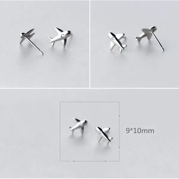 CZ Airplane Earrings for Women Teen Girls S925 Sterling Silver 18K White Gold Plated Cubic Zirconia Inlay Tiny Plane Stud Tragus Post Pin Pierced Ear Hypoallergenic Airline Jewelry Gifts SouvenirCZ Airplane Earrings for Women Teen Girls S925 Sterling Silver 18K White Gold Plated Cubic Zirconia Inlay Tiny Plane Stud Tragus Post Pin Pierced Ear Hypoallergenic Airline Jewelry Gifts Souvenir