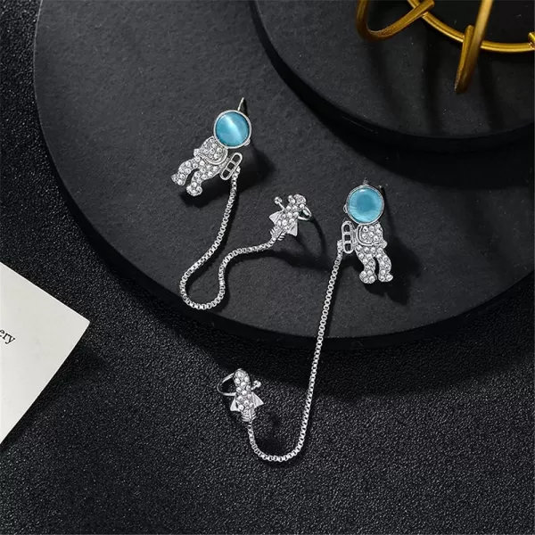 CZ Astronaut Space Ear Cuff Crawler Climber Tassel Chain Dangle Earrings Cubic Zirconia Cute Spaceman Spacecraft Box Chains Drop Small Studs Piercing Earring Fashion Unique Jewelry Gifts forCZ Astronaut Space Ear Cuff Crawler Climber Tassel Chain Dangle Earrings Cubic Zirconia Cute Spaceman Spacecraft Box Chains Drop Small Studs Piercing Earring Fashion Unique Jewelry Gifts for