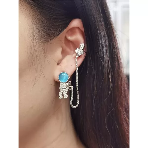 CZ Astronaut Space Ear Cuff Crawler Climber Tassel Chain Dangle Earrings Cubic Zirconia Cute Spaceman Spacecraft Box Chains Drop Small Studs Piercing Earring Fashion Unique Jewelry Gifts forCZ Astronaut Space Ear Cuff Crawler Climber Tassel Chain Dangle Earrings Cubic Zirconia Cute Spaceman Spacecraft Box Chains Drop Small Studs Piercing Earring Fashion Unique Jewelry Gifts for