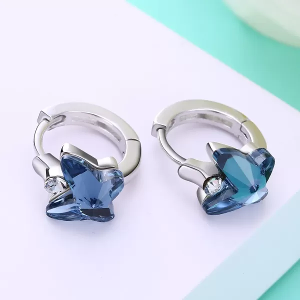 CZ Butterfly Tiny Small Hoop Earrings for Women Teen Girls Cartilage Sleeper Dainty Hoops 925 Sterling Silver Crystal Hypoallergenic Gifts for DaughterCZ Butterfly Tiny Small Hoop Earrings for Women Teen Girls Cartilage Sleeper Dainty Hoops 925 Sterling Silver Crystal Hypoallergenic Gifts for Daughter