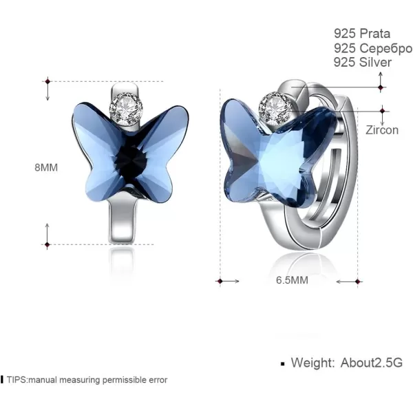 CZ Butterfly Tiny Small Hoop Earrings for Women Teen Girls Cartilage Sleeper Dainty Hoops 925 Sterling Silver Crystal Hypoallergenic Gifts for DaughterCZ Butterfly Tiny Small Hoop Earrings for Women Teen Girls Cartilage Sleeper Dainty Hoops 925 Sterling Silver Crystal Hypoallergenic Gifts for Daughter
