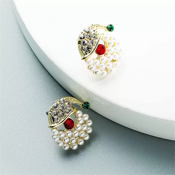 CZ Christmas Shell Pearl Earrings for Women Girls Gold Plated Red Green Rhinestone Crystal Small Stud Cartilage Cuff Hypoallergenic New Year Holiday Jewelry Cute Gifts Santa ClausCZ Christmas Shell Pearl Earrings for Women Girls Gold Plated Red Green Rhinestone Crystal Small Stud Cartilage Cuff Hypoallergenic New Year Holiday Jewelry Cute Gifts Santa Claus