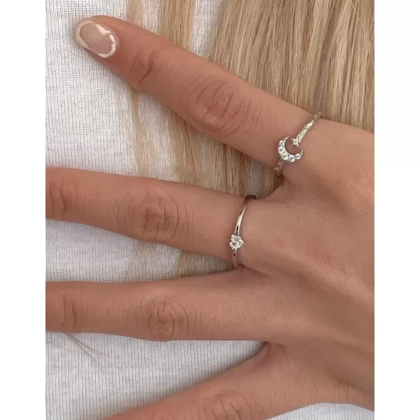 CZ Crescent Moon Star Ring 925 Sterling Silver for Women Girls Daughters Adjustable Moon Rings AAA Cubic Zirconia Cute Hammered Open Wrap Expandable Comfort Fit Jewelry Dainty GiftCZ Crescent Moon Star Ring 925 Sterling Silver for Women Girls Daughters Adjustable Moon Rings AAA Cubic Zirconia Cute Hammered Open Wrap Expandable Comfort Fit Jewelry Dainty Gift