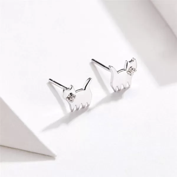 CZ Cute Cat Sterling Silver Tiny Stud Earrings for Women Teen Girls Sensitive Ears Cubic Zirconia Mini Kitty Kitten Lucky Post for Pet Lover Animal Jewelry Christmas Gifts for DaughterCZ Cute Cat Sterling Silver Tiny Stud Earrings for Women Teen Girls Sensitive Ears Cubic Zirconia Mini Kitty Kitten Lucky Post for Pet Lover Animal Jewelry Christmas Gifts for Daughter