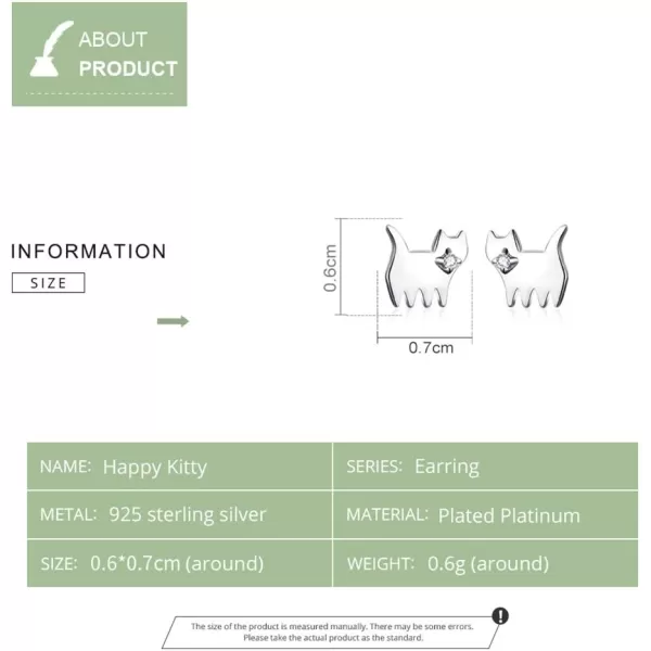 CZ Cute Cat Sterling Silver Tiny Stud Earrings for Women Teen Girls Sensitive Ears Cubic Zirconia Mini Kitty Kitten Lucky Post for Pet Lover Animal Jewelry Christmas Gifts for DaughterCZ Cute Cat Sterling Silver Tiny Stud Earrings for Women Teen Girls Sensitive Ears Cubic Zirconia Mini Kitty Kitten Lucky Post for Pet Lover Animal Jewelry Christmas Gifts for Daughter