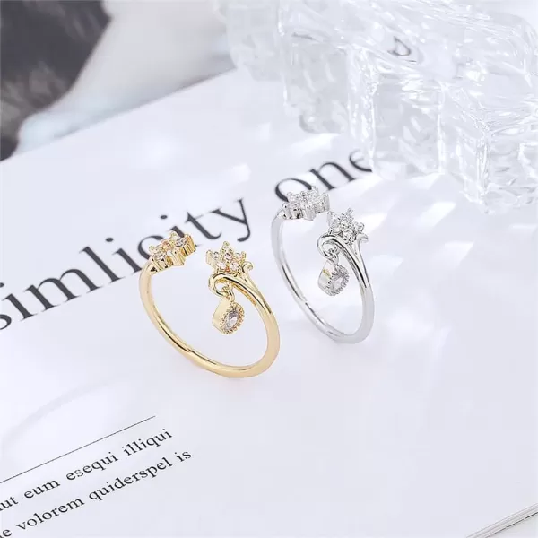 CZ Flower Star Open Wrap Ring for Women Girls Silvery Cubic Zirconia Teardrop Charms Drop Dangle Adjustable Finger Rings Comfort Fit Fashion Cute Wedding Engagement Birthday Christmas Jewelry GiftCZ Flower Star Open Wrap Ring for Women Girls Silvery Cubic Zirconia Teardrop Charms Drop Dangle Adjustable Finger Rings Comfort Fit Fashion Cute Wedding Engagement Birthday Christmas Jewelry Gift