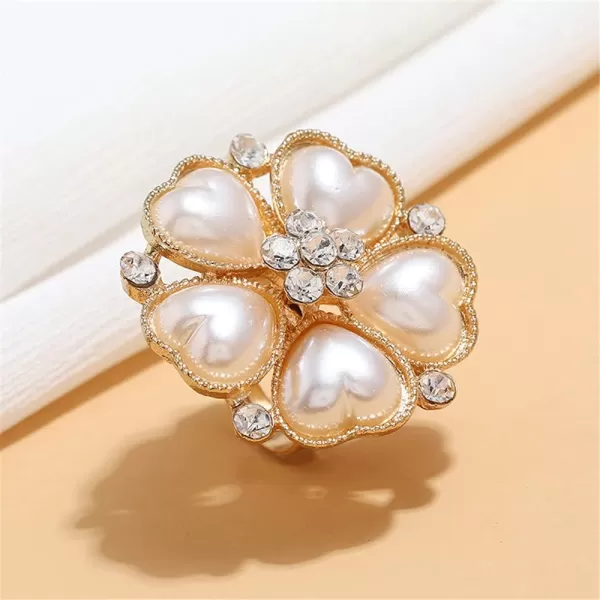 CZ Heart Pearl Statement Wedding Ring for Women Girls Vintage Crystal Diamond Flower Faux Pearls Adjustable Open Band Wrap Engagement Birthday Cocktail Party Ring Comfort Fit Exaggerated Jewelry GiftCZ Heart Pearl Statement Wedding Ring for Women Girls Vintage Crystal Diamond Flower Faux Pearls Adjustable Open Band Wrap Engagement Birthday Cocktail Party Ring Comfort Fit Exaggerated Jewelry Gift