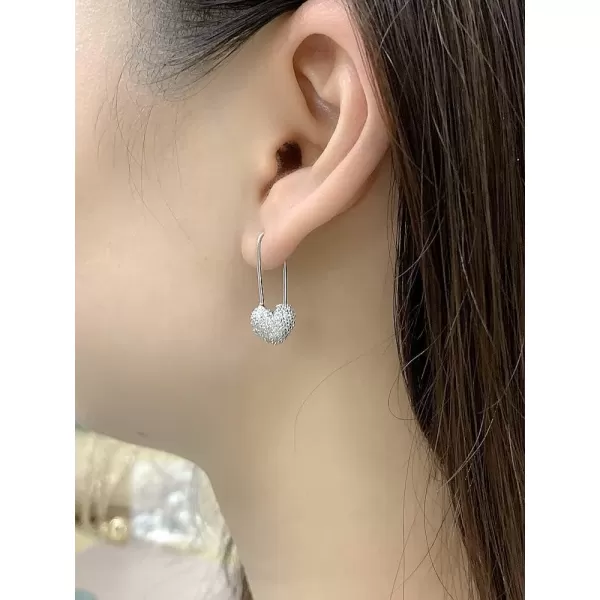 CZ Heart Safety Pin Sterling Silver Small Hoop Cartilage Earrings for Women Girls Cubic Zirconia Tiny Cute Love Drop Dangle Huggie Hoops Fashion Dainty Birthday Anniversary Jewelry GiftsCZ Heart Safety Pin Sterling Silver Small Hoop Cartilage Earrings for Women Girls Cubic Zirconia Tiny Cute Love Drop Dangle Huggie Hoops Fashion Dainty Birthday Anniversary Jewelry Gifts