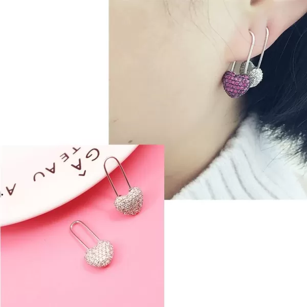 CZ Heart Safety Pin Sterling Silver Small Hoop Cartilage Earrings for Women Girls Cubic Zirconia Tiny Cute Love Drop Dangle Huggie Hoops Fashion Dainty Birthday Anniversary Jewelry GiftsCZ Heart Safety Pin Sterling Silver Small Hoop Cartilage Earrings for Women Girls Cubic Zirconia Tiny Cute Love Drop Dangle Huggie Hoops Fashion Dainty Birthday Anniversary Jewelry Gifts