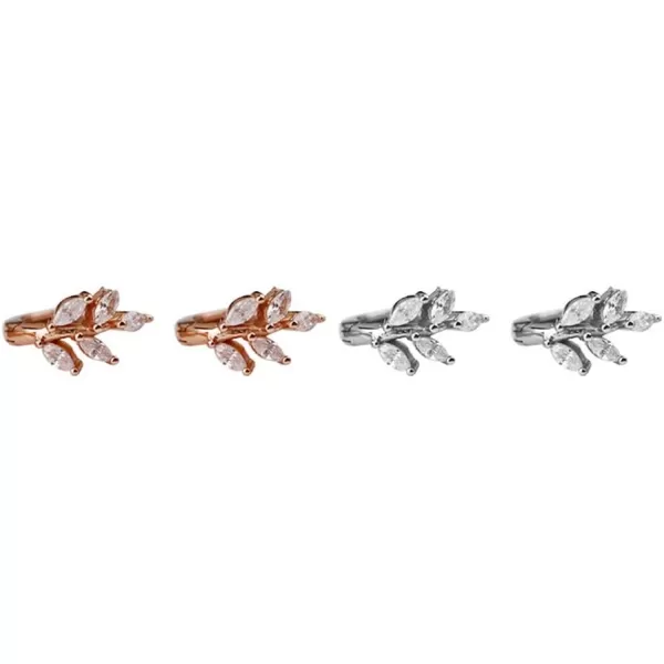 CZ Leaf Cartilage Huggie Small Hoop Earrings for Women Girls 925 Sterling Silver Cubic Zirconia Cluster Leaves Round Studs Tragus Pierced Ear Endless Hoops 8mmSilver