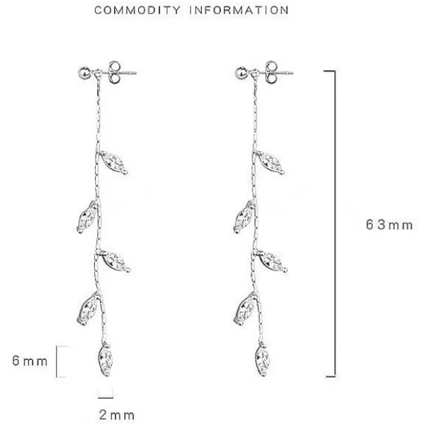 CZ Leaf Chandelier Dangle Studs Earrings for Women Girls S925 Sterling Silver Crystal Leaves Tassel Chain Drop Crawler Ball Bead Cuff Climber Diamond Post Charm Huggie Pierced Hypoallergenic JewelryCZ Leaf Chandelier Dangle Studs Earrings for Women Girls S925 Sterling Silver Crystal Leaves Tassel Chain Drop Crawler Ball Bead Cuff Climber Diamond Post Charm Huggie Pierced Hypoallergenic Jewelry