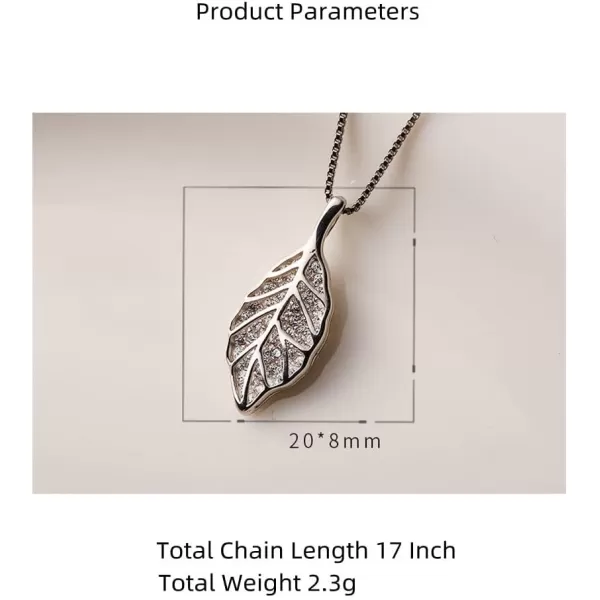 CZ Leaf Pendant Necklace for Women Girls 925 Sterling Silver Dainty Crystal Charms Drop Adjustable Link Chain Choker Necklaces Fashion Jewelry Gifts for Her 17 InchCZ Leaf Pendant Necklace for Women Girls 925 Sterling Silver Dainty Crystal Charms Drop Adjustable Link Chain Choker Necklaces Fashion Jewelry Gifts for Her 17 Inch