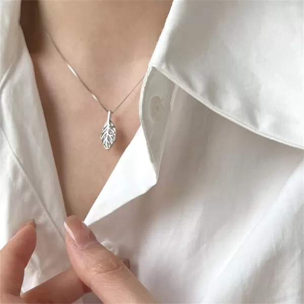 CZ Leaf Pendant Necklace for Women Girls 925 Sterling Silver Dainty Crystal Charms Drop Adjustable Link Chain Choker Necklaces Fashion Jewelry Gifts for Her 17 InchCZ Leaf Pendant Necklace for Women Girls 925 Sterling Silver Dainty Crystal Charms Drop Adjustable Link Chain Choker Necklaces Fashion Jewelry Gifts for Her 17 Inch