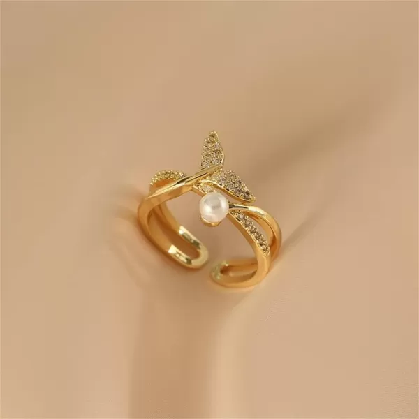 CZ Mermaid 925 Sterling Silver Ring for Women Girls Adjustable Expandable Layered Dophin Fish Tail Shell Pearl Open Wrap Finger Rings Comfort Fit Dainty Birthday Wedding Anniverary Jewelry Gift Daughter Sister GoldCZ Mermaid 925 Sterling Silver Ring for Women Girls Adjustable Expandable Layered Dophin Fish Tail Shell Pearl Open Wrap Finger Rings Comfort Fit Dainty Birthday Wedding Anniverary Jewelry Gift Daughter Sister Gold