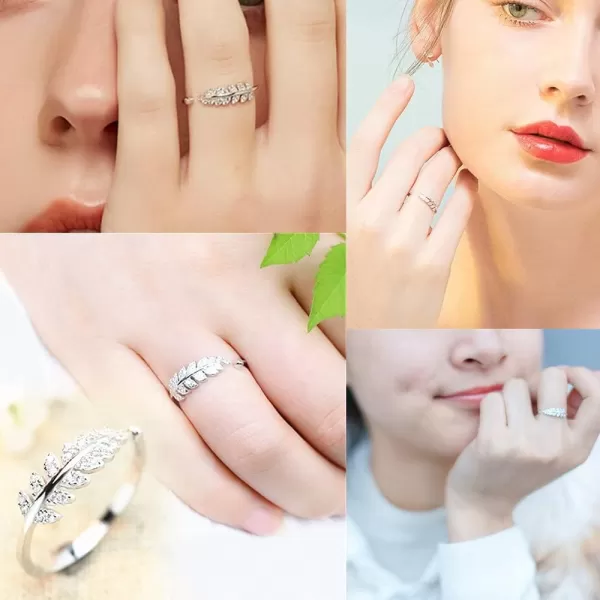 CZ Olive Leaf 925 Sterling Silver Adjustable Open Band Ring for Women Girls Statement Expandable Branch Finger Rings Comfort Fit Dainty Wedding Engagement Promise Jewelry Birthday Anniversary Size 78CZ Olive Leaf 925 Sterling Silver Adjustable Open Band Ring for Women Girls Statement Expandable Branch Finger Rings Comfort Fit Dainty Wedding Engagement Promise Jewelry Birthday Anniversary Size 78