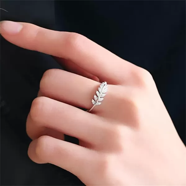 CZ Olive Leaf 925 Sterling Silver Adjustable Open Band Ring for Women Girls Statement Expandable Branch Finger Rings Comfort Fit Dainty Wedding Engagement Promise Jewelry Birthday Anniversary Size 78CZ Olive Leaf 925 Sterling Silver Adjustable Open Band Ring for Women Girls Statement Expandable Branch Finger Rings Comfort Fit Dainty Wedding Engagement Promise Jewelry Birthday Anniversary Size 78