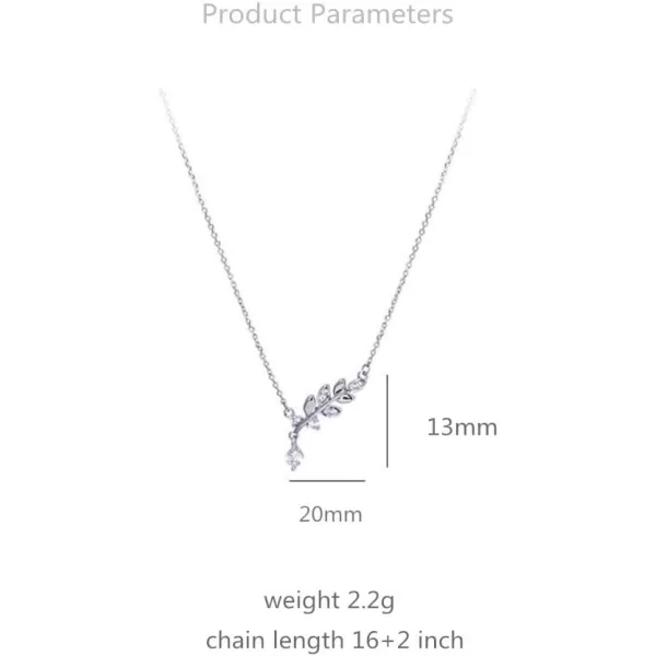 CZ Olive Leaf Pendant Necklace for Women Girls 925 Sterling Silver Cubic Zirconia Crystal Leaves Branch Charm Chain Choker Necklaces Dainty Elegant Birthday Wedding Anniversary Jewelry GiftCZ Olive Leaf Pendant Necklace for Women Girls 925 Sterling Silver Cubic Zirconia Crystal Leaves Branch Charm Chain Choker Necklaces Dainty Elegant Birthday Wedding Anniversary Jewelry Gift