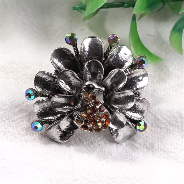 CZ Peacock Stretch Wedding Ring for Women Girls Silver Plated AB Crystal Vintage Animal Tail Statement Expandable Band Knuckle Rings Comfort Fit Finger Size 65 to 9 Retro Boho Y2K Jewelry Dainty GiftCZ Peacock Stretch Wedding Ring for Women Girls Silver Plated AB Crystal Vintage Animal Tail Statement Expandable Band Knuckle Rings Comfort Fit Finger Size 65 to 9 Retro Boho Y2K Jewelry Dainty Gift