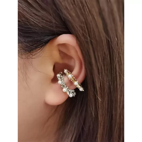 CZ Pearl Spike Cuff Cartilage Conch Hoop Earrings for Women Girls Hypoallergenic Non Piercing Ear Cone Wrap Huggie Hoops Fashion Retro Punk Y2K JewelryCZ Pearl Spike Cuff Cartilage Conch Hoop Earrings for Women Girls Hypoallergenic Non Piercing Ear Cone Wrap Huggie Hoops Fashion Retro Punk Y2K Jewelry