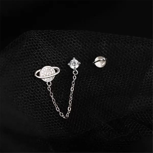 CZ Planet Cuff Chain Double Piercing Earrings Crawler Climber Women Girls 925 Sterling Silver Hypoallergenic Asymmetric Opal Stud Tassel Dangle Drop Dainty Cute Jewelry Birthday Anniversary BFF GiftsCZ Planet Cuff Chain Double Piercing Earrings Crawler Climber Women Girls 925 Sterling Silver Hypoallergenic Asymmetric Opal Stud Tassel Dangle Drop Dainty Cute Jewelry Birthday Anniversary BFF Gifts