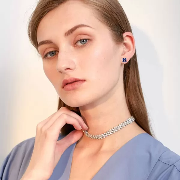 CZ Sapphire Flower Stud Earrings for Women Girls 925 Sterling Silver Post Pin Hypoallergenic Cute Blue Crystal Lucky Clover Leaf Imitation Gemstone Small Cartilage BFF Jewelry Gifts Christmas BirthdayCZ Sapphire Flower Stud Earrings for Women Girls 925 Sterling Silver Post Pin Hypoallergenic Cute Blue Crystal Lucky Clover Leaf Imitation Gemstone Small Cartilage BFF Jewelry Gifts Christmas Birthday