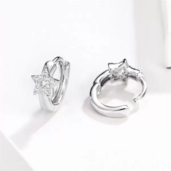 CZ Star Cubic Zirconia Cartilage Small Hoop Earrings for Women Girls 925 Sterling Silver Tiny Cute Hollow Diamond Hinged Huggie Sleeper Hoops Hypoallergenic for Sensitive Ear Dainty Jewelry Gift 9mmCZ Star Cubic Zirconia Cartilage Small Hoop Earrings for Women Girls 925 Sterling Silver Tiny Cute Hollow Diamond Hinged Huggie Sleeper Hoops Hypoallergenic for Sensitive Ear Dainty Jewelry Gift 9mm