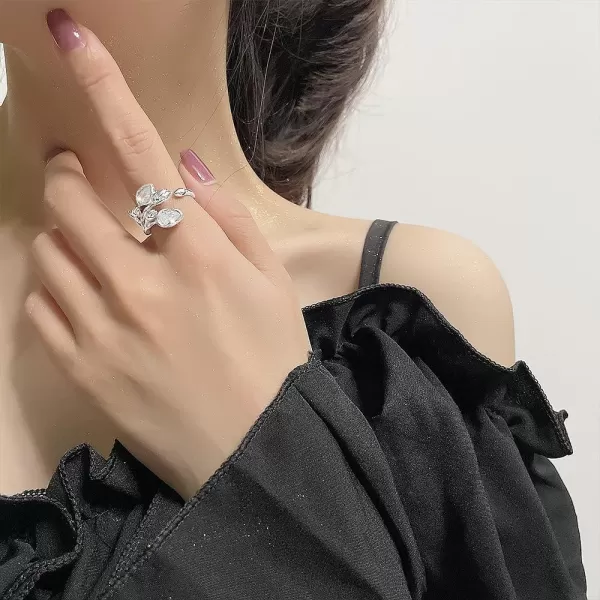CZ Tulip Flower Statemeng Ring for Women Girls Silvery Sideways Flowers Adjustable Open Wide Wrap Finger Rings Comfort Fit Elegant Wedding Engagement Birthday Anniversary Jewelry GiftCZ Tulip Flower Statemeng Ring for Women Girls Silvery Sideways Flowers Adjustable Open Wide Wrap Finger Rings Comfort Fit Elegant Wedding Engagement Birthday Anniversary Jewelry Gift