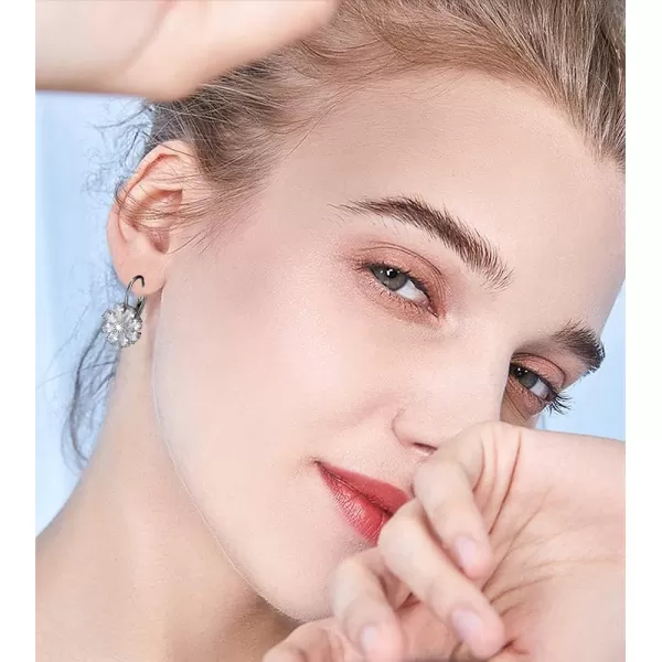 CZ Wedding Daisy Flower Earrings for Women Girls Silver Plated Cubic Zirconia Cute Sunflower Small Hoop Lever Back Huggie Hoops Earring Nickel Free Birthday Party Vacation Jewelry Gift ClearCZ Wedding Daisy Flower Earrings for Women Girls Silver Plated Cubic Zirconia Cute Sunflower Small Hoop Lever Back Huggie Hoops Earring Nickel Free Birthday Party Vacation Jewelry Gift Clear