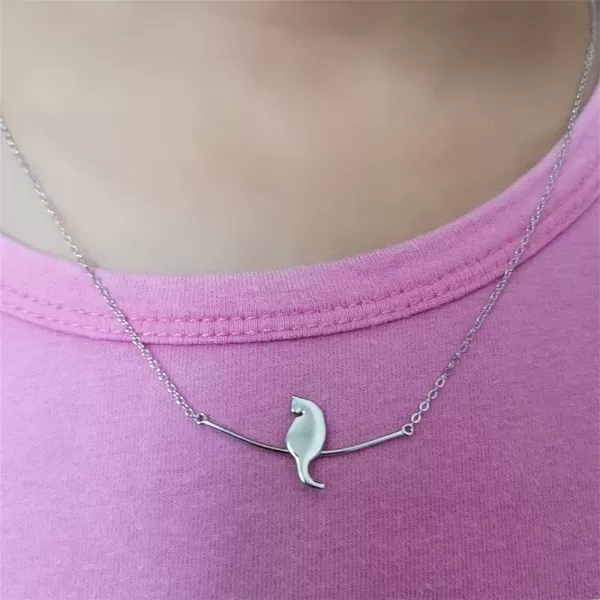 Cat Standing Up Necklace for Women Teen Girls 925 Sterling Silver Polished Cute Kitten Animal Thin Bar Pendant Choker Necklaces Adjustable Chain Danity Hypoallergenic Jewelry for Pet LoverCat Standing Up Necklace for Women Teen Girls 925 Sterling Silver Polished Cute Kitten Animal Thin Bar Pendant Choker Necklaces Adjustable Chain Danity Hypoallergenic Jewelry for Pet Lover