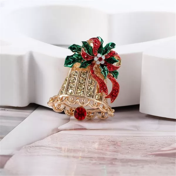 Christmas Chime Bell Gold Tone Rhinestone Brooches for Women Girls Fashion Colorful CZ Flower Bowknot Leaf Jingle Santa Brooch Pins Neck Bow Tie Necktie Dress Accessories Xmas Jewelry CrystalChristmas Chime Bell Gold Tone Rhinestone Brooches for Women Girls Fashion Colorful CZ Flower Bowknot Leaf Jingle Santa Brooch Pins Neck Bow Tie Necktie Dress Accessories Xmas Jewelry Crystal