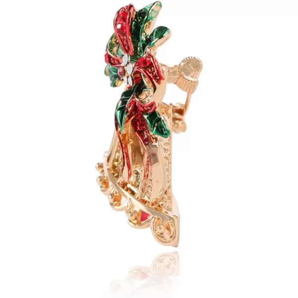 Christmas Chime Bell Gold Tone Rhinestone Brooches for Women Girls Fashion Colorful CZ Flower Bowknot Leaf Jingle Santa Brooch Pins Neck Bow Tie Necktie Dress Accessories Xmas Jewelry CrystalChristmas Chime Bell Gold Tone Rhinestone Brooches for Women Girls Fashion Colorful CZ Flower Bowknot Leaf Jingle Santa Brooch Pins Neck Bow Tie Necktie Dress Accessories Xmas Jewelry Crystal