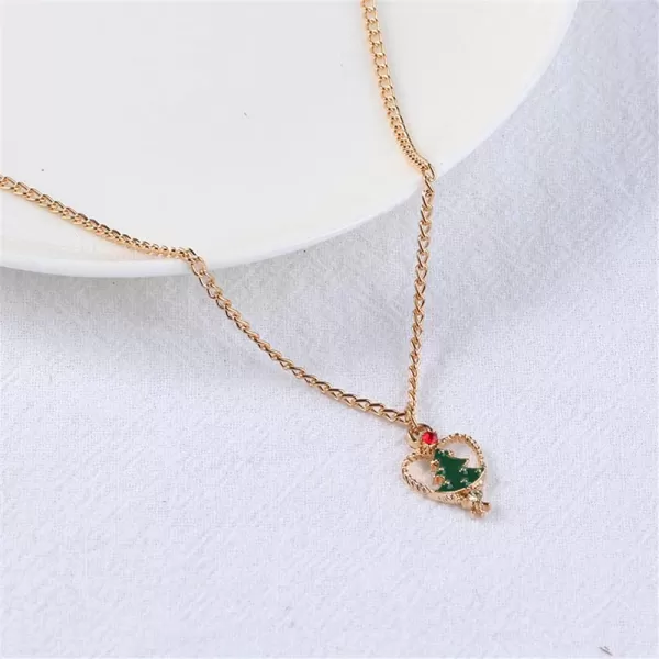 Christmas Jewelry Set Gifts for Womens Girls Teens Gold Plated Tiny Small Cute Dainty CZ Drop Dangle Hook Earrings Crystal Pendant Choker Necklace Thanksgiving Christmas PresentsLove Heart Tree