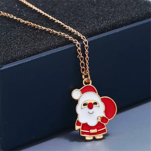 Christmas Jewelry Set Gifts for Womens Girls Teens Gold Plated Tiny Small Cute Dainty CZ Drop Dangle Hook Earrings Crystal Pendant Choker Necklace Thanksgiving Christmas PresentsSanta Claus