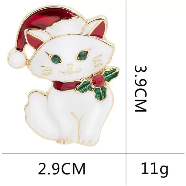 Couple Christmas Cat Brooches for Women Girls Men Fashion Cute Enamel CZ Rhinestone Kitten Animals with Santa Costumes Lapel Pins Dress Accessories Holiday New Year Jewelry Gifts for Lovers 2 PCSCouple Christmas Cat Brooches for Women Girls Men Fashion Cute Enamel CZ Rhinestone Kitten Animals with Santa Costumes Lapel Pins Dress Accessories Holiday New Year Jewelry Gifts for Lovers 2 PCS