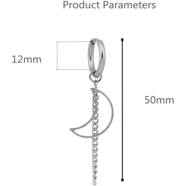 Crescent Moon Tassel Chain Dangle Drop Huggie Hoop Earrings for Women Girls Men 316 Surgical Stainless Steel Charms Dangling Minimalist Small Hoop Cartilage Fashion Unique BTS Fans JewelryCrescent Moon Tassel Chain Dangle Drop Huggie Hoop Earrings for Women Girls Men 316 Surgical Stainless Steel Charms Dangling Minimalist Small Hoop Cartilage Fashion Unique BTS Fans Jewelry