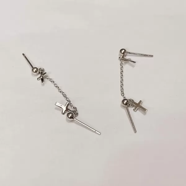Cross Double Piercing Tassel Chain Dangle Drop Cartilage Ball Bead Stud Earrings for Women Girls 925 Sterling Silver Hypoallergenic Charms 2 Hole Post Climber Fashion Cute Birthday Christmas Faith Jewelry GiftsCross Double Piercing Tassel Chain Dangle Drop Cartilage Ball Bead Stud Earrings for Women Girls 925 Sterling Silver Hypoallergenic Charms 2 Hole Post Climber Fashion Cute Birthday Christmas Faith Jewelry Gifts