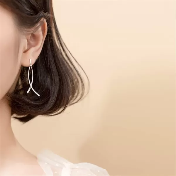 Cross Threader Bar Dangle Earrings for Women Girls 925 Sterling Silver Minimalist Fish Infinity Shaped Drop Dangling Bar Stud Earring Delicate Simple Fashion Jewelry Gifts for Mom SisterCross Threader Bar Dangle Earrings for Women Girls 925 Sterling Silver Minimalist Fish Infinity Shaped Drop Dangling Bar Stud Earring Delicate Simple Fashion Jewelry Gifts for Mom Sister
