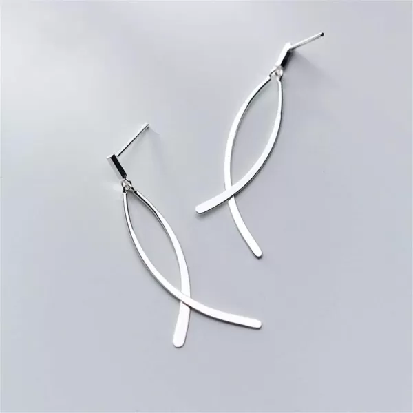 Cross Threader Bar Dangle Earrings for Women Girls 925 Sterling Silver Minimalist Fish Infinity Shaped Drop Dangling Bar Stud Earring Delicate Simple Fashion Jewelry Gifts for Mom SisterCross Threader Bar Dangle Earrings for Women Girls 925 Sterling Silver Minimalist Fish Infinity Shaped Drop Dangling Bar Stud Earring Delicate Simple Fashion Jewelry Gifts for Mom Sister