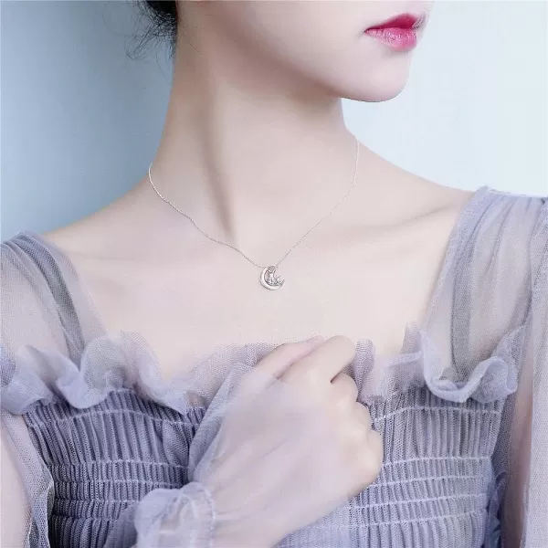 Crystal Bunny Rabbit on the Moon Pendant Necklace for Teen Girls S925 Sterling Silver Small Cute 2 CZ Rabbits Crescent Choker Animal Jewelry Delicate Gift for Mother and Daughter LoverCrystal Bunny Rabbit on the Moon Pendant Necklace for Teen Girls S925 Sterling Silver Small Cute 2 CZ Rabbits Crescent Choker Animal Jewelry Delicate Gift for Mother and Daughter Lover