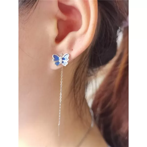 Crystal Butterfly Sterling Silver Earrings for Women Girls Hypoallergenic Tiny Small Threader Bar Stud Tassel Drop Dangle Cuff Cartilage Tragus Hypoallergenic Dainty Cute Jewelry Long Chain BlueCrystal Butterfly Sterling Silver Earrings for Women Girls Hypoallergenic Tiny Small Threader Bar Stud Tassel Drop Dangle Cuff Cartilage Tragus Hypoallergenic Dainty Cute Jewelry Long Chain Blue